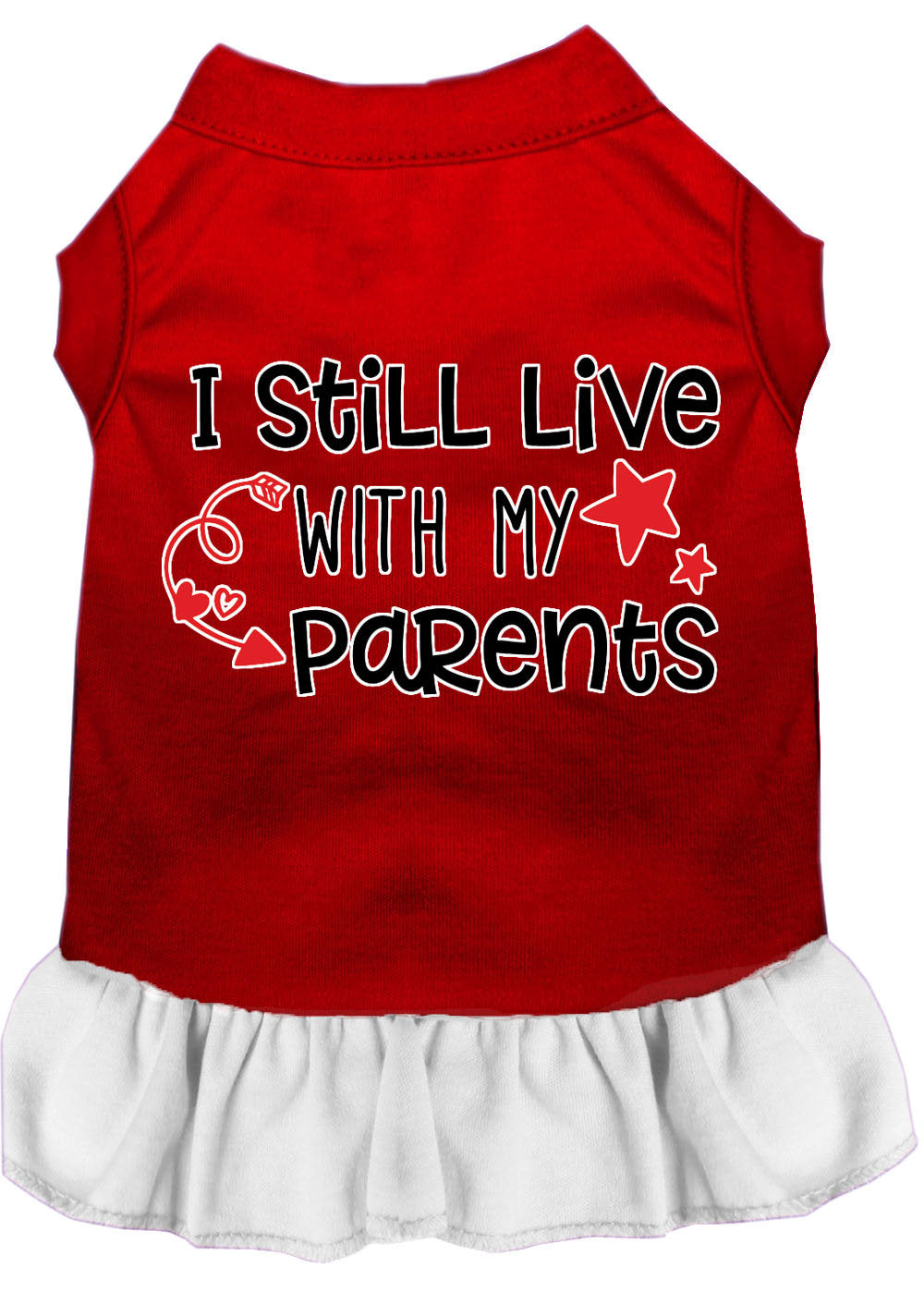 Dog Dress, Pet Dog & Cat Dress Screen Printed, "I Still Live With My Parents"