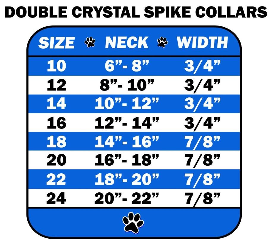 Pet and Dog Spike Collar, "Double Crystal & White Spikes"