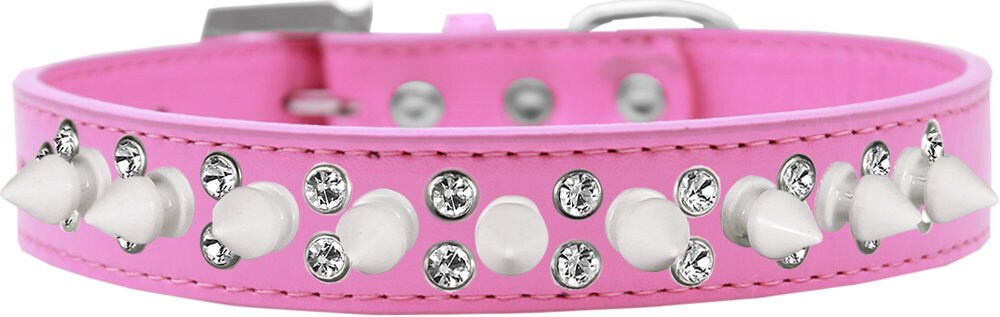 Pet and Dog Spike Collar, "Double Crystal & White Spikes"