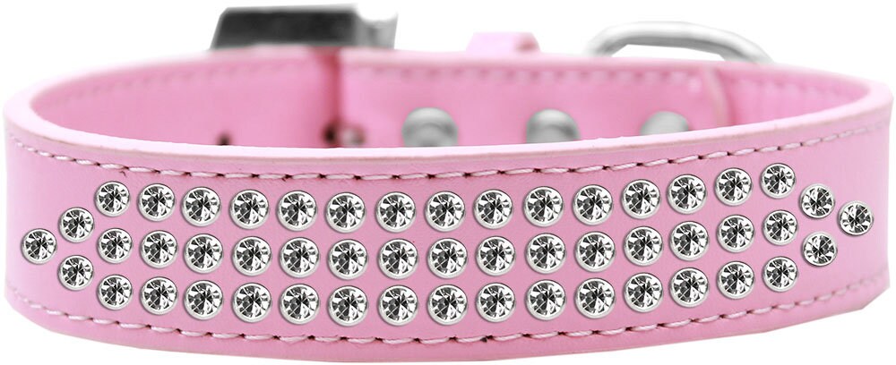 Dog, Puppy & Pet Fashion  Collar, "Three Row Clear Crystal Rimsets"