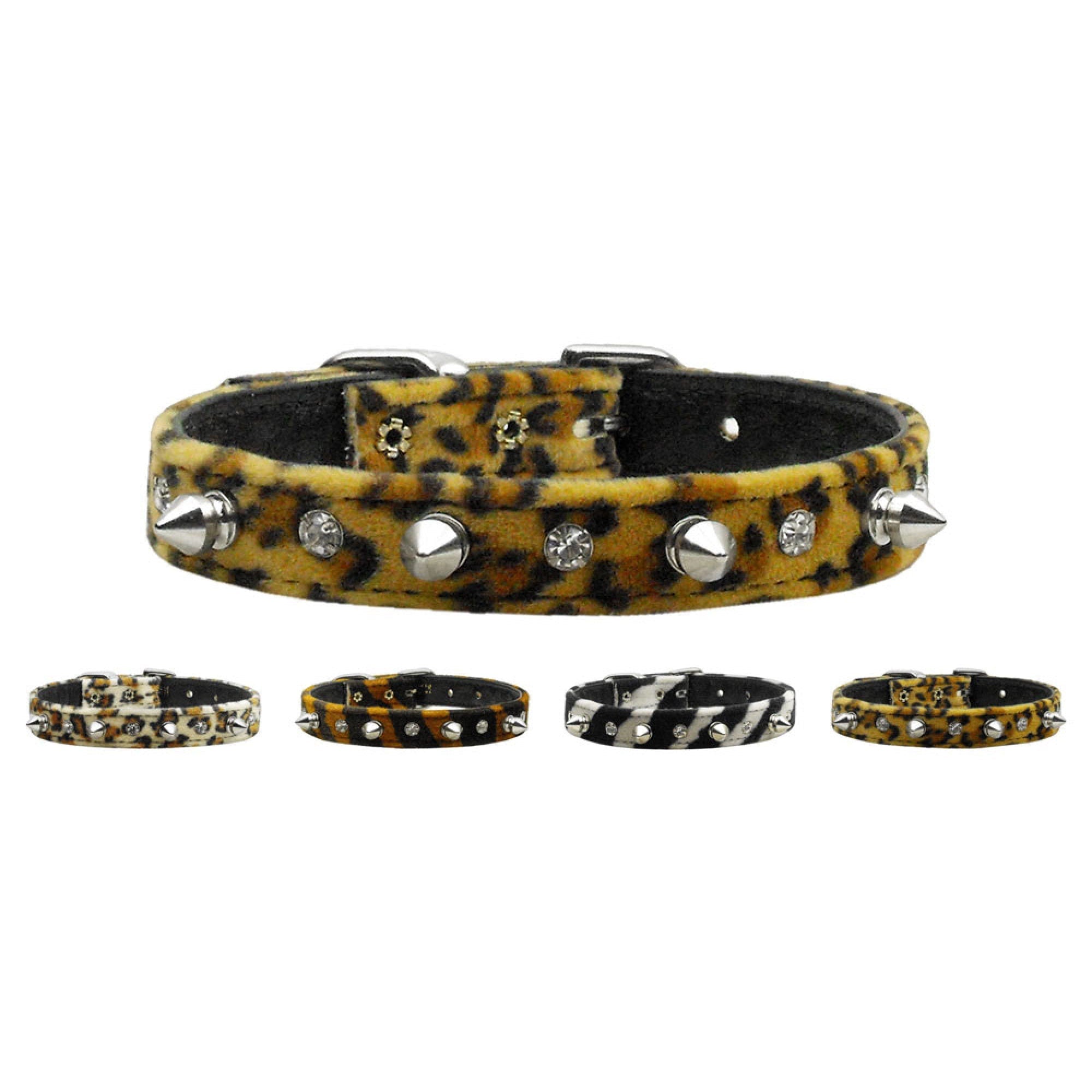 Dog, Puppy and Pet Collar, "Animal Print Crystal & Spike"