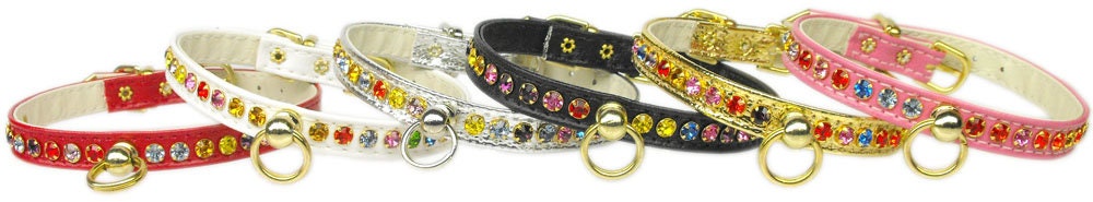 Dog, Puppy & Pet Collar, "#26 One Row Confetti Crystal Jewelry Set"