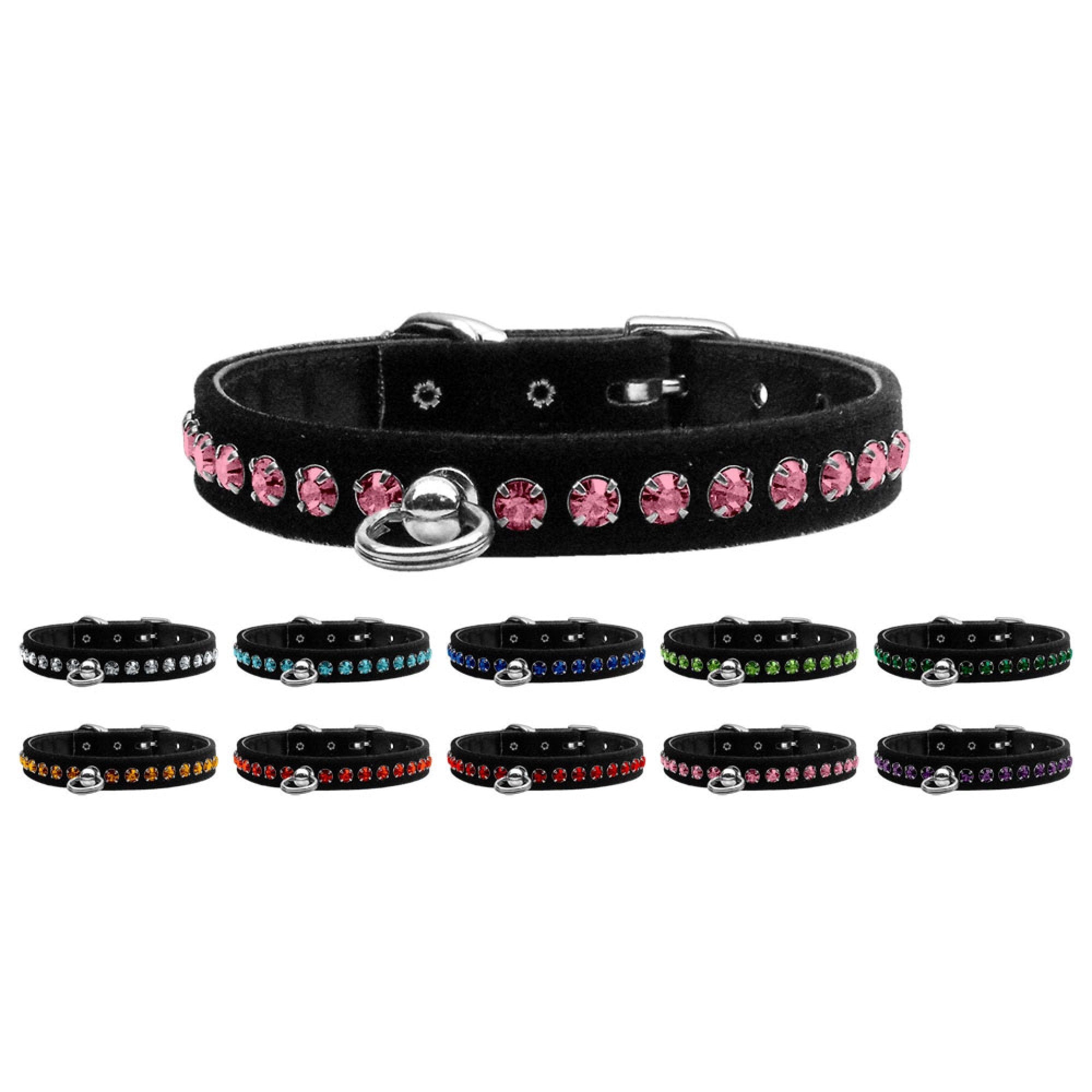 Dog, Puppy and Pet Collar, "Black Velvet Crystal Elite"