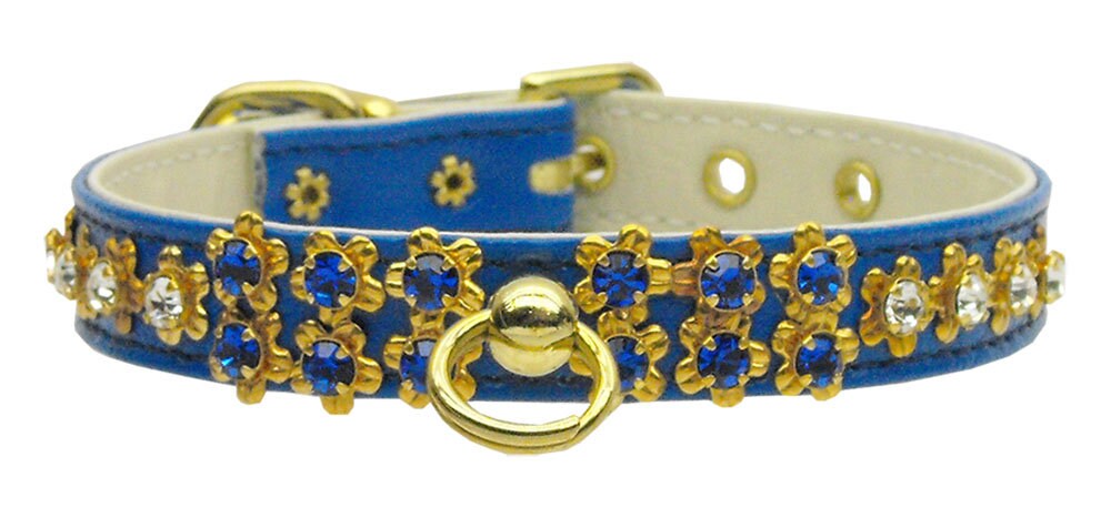 Dog, Puppy & Pet Collar, "Sunburst Crystal Flower"