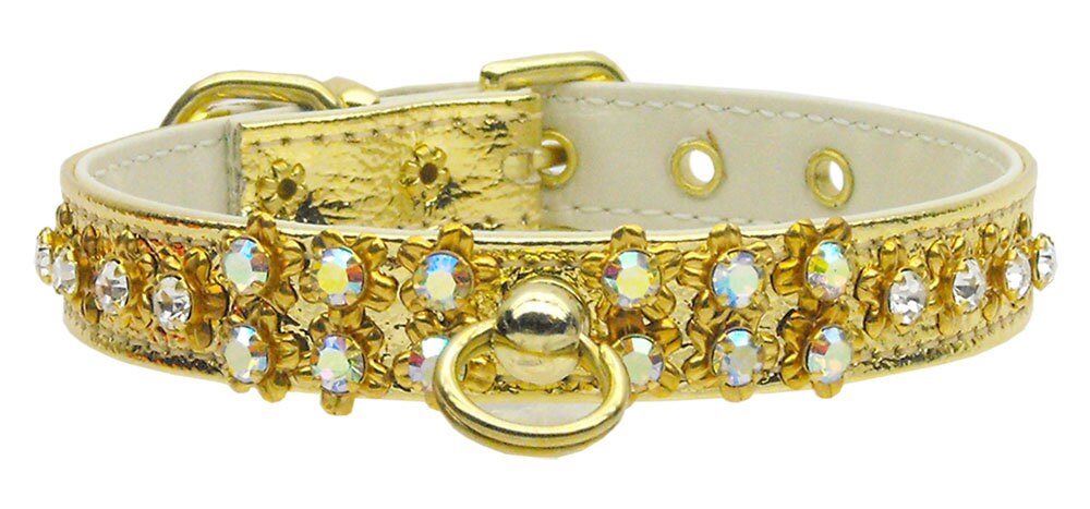 Dog, Puppy & Pet Collar, "Sunburst Crystal Flower"