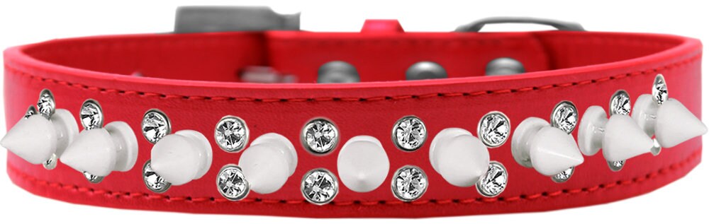 Pet and Dog Spike Collar, "Double Crystal & White Spikes"