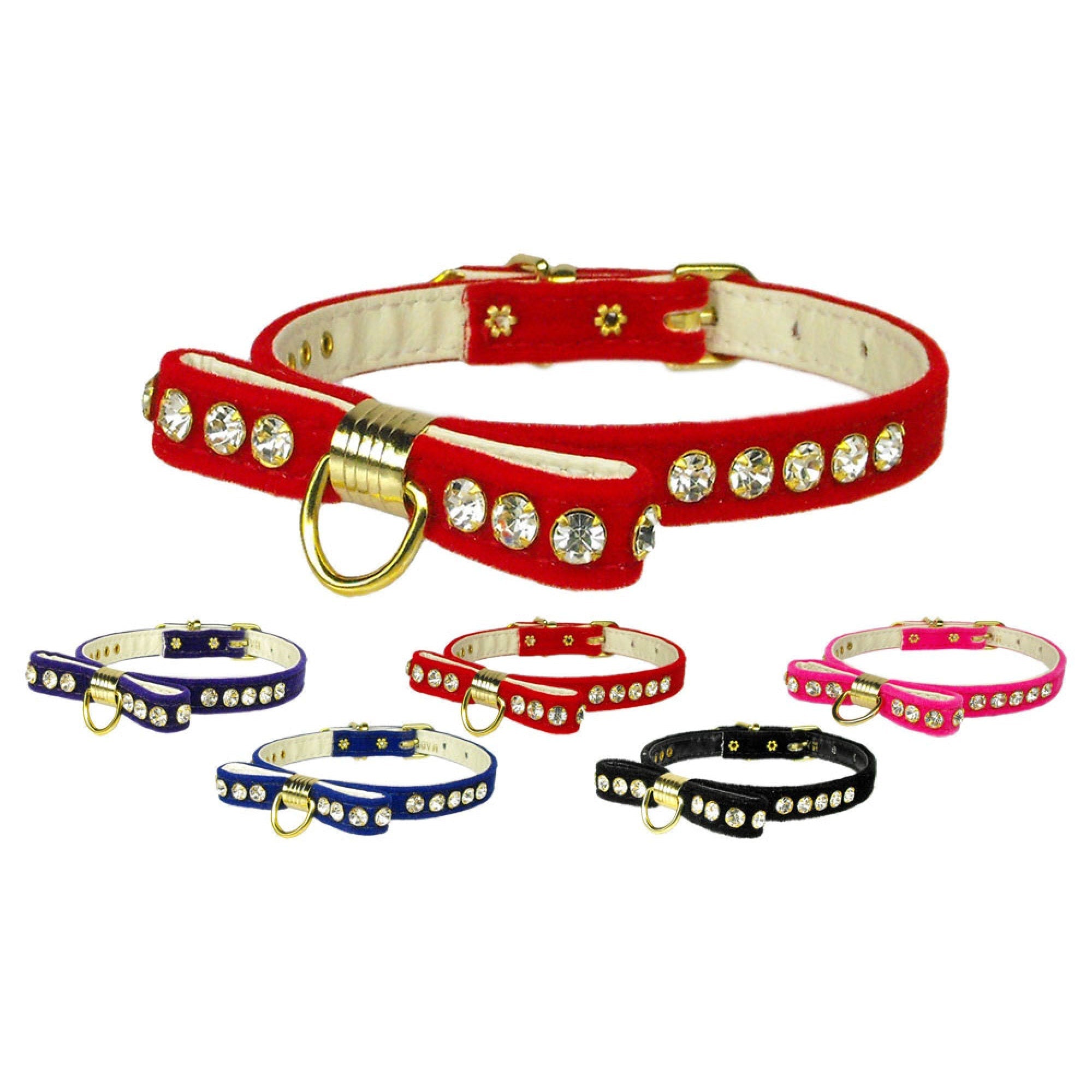 Dog, Puppy and Pet Collar, "Velvet Bow"