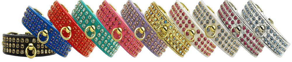 Dog, Puppy & Pet Collar, "Manhattan Rhinestone"