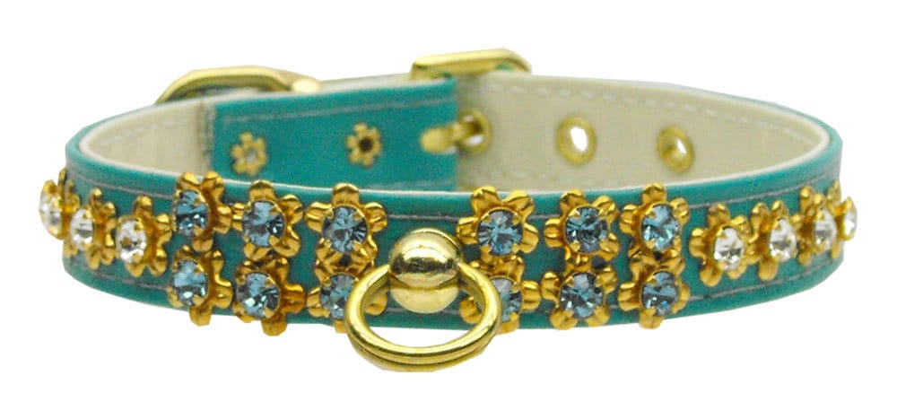 Dog, Puppy & Pet Collar, "Sunburst Crystal Flower"