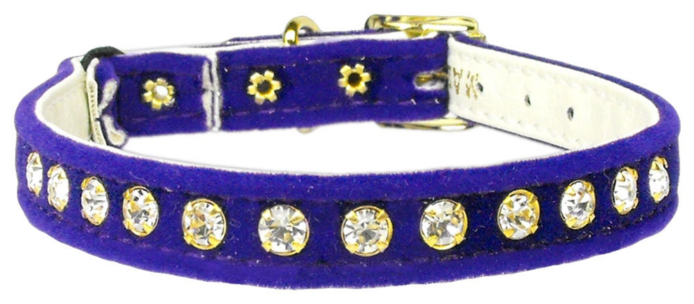 Premium Cat Safety With Band Collar, "Velvet One Row Rhinestone"