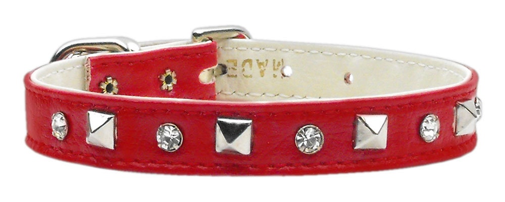 Dog, Puppy and Pet Collar, "Just The Basics Crystal & Pyramid"