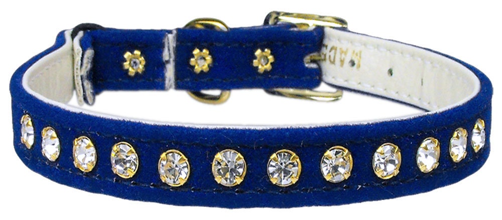 Premium Cat Safety With Band Collar, "Velvet One Row Rhinestone"