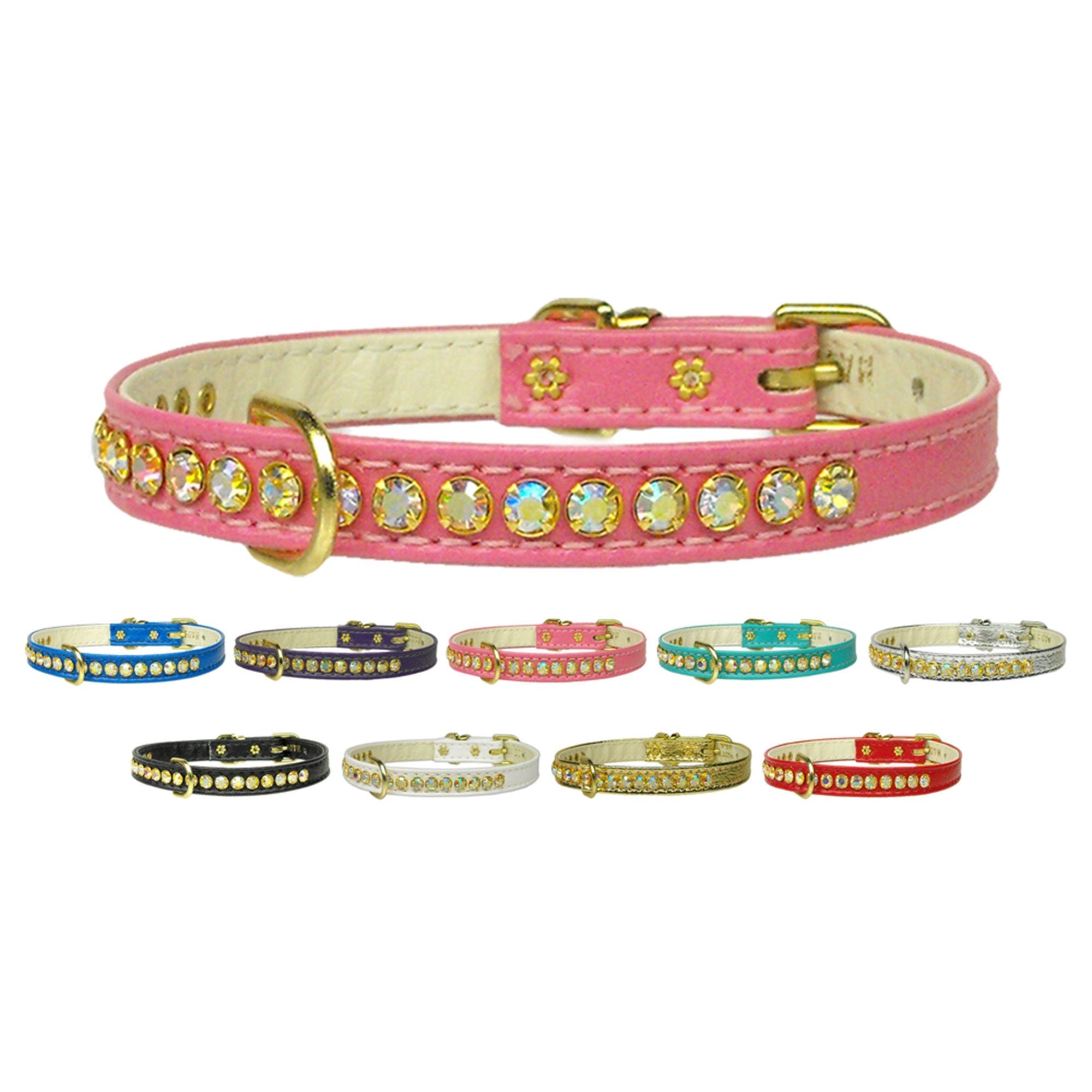 Dog, Puppy & Pet Collar, "Beverly With Aurora Borealis Crystals Jewelry Set"