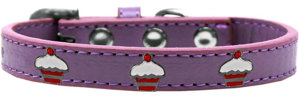 Dog, Puppy & Pet Widget Fashion Collar, "Red Cupcake"