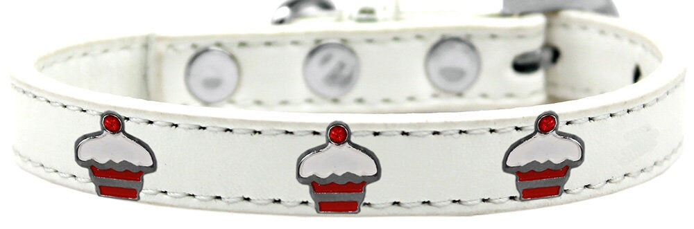 Dog, Puppy & Pet Widget Fashion Collar, "Red Cupcake"