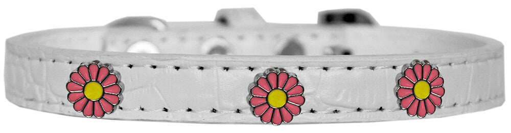 Dog, Puppy & Pet Designer Croc Widget Collar, "Pink Daisies"