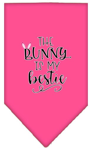 Pet and Dog Bandana Screen Printed, "The Bunny Is My Bestie"