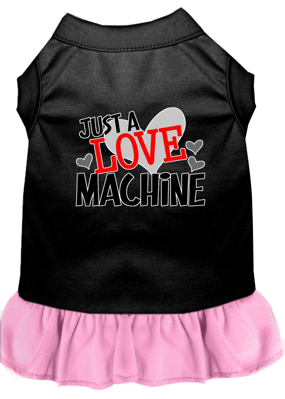 Dog Dress, Pet Dog & Cat Dress Screen Printed, "Just A Love Machine"