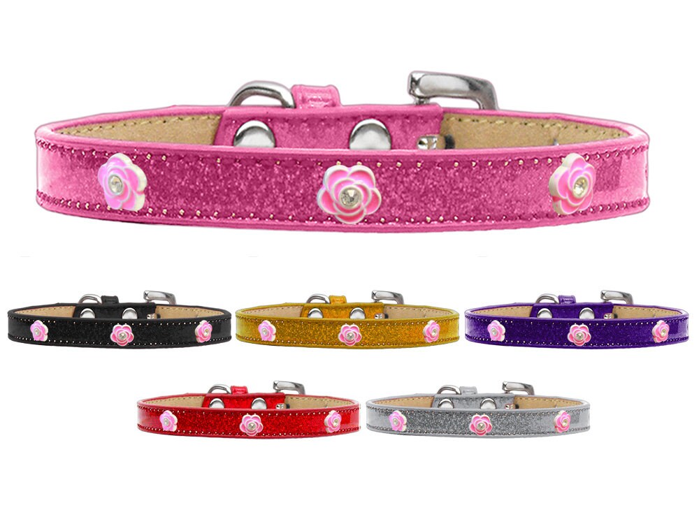 Dog, Puppy & Pet Widget Ice Cream Collar, "Bright Pink Rose"