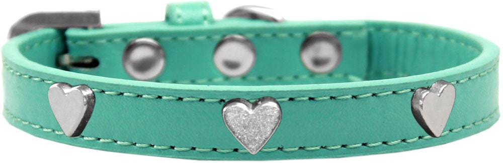 Dog, Puppy & Pet Widget Fashion Collar, "Silver Heart"