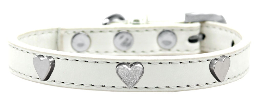 Dog, Puppy & Pet Widget Fashion Collar, "Silver Heart"