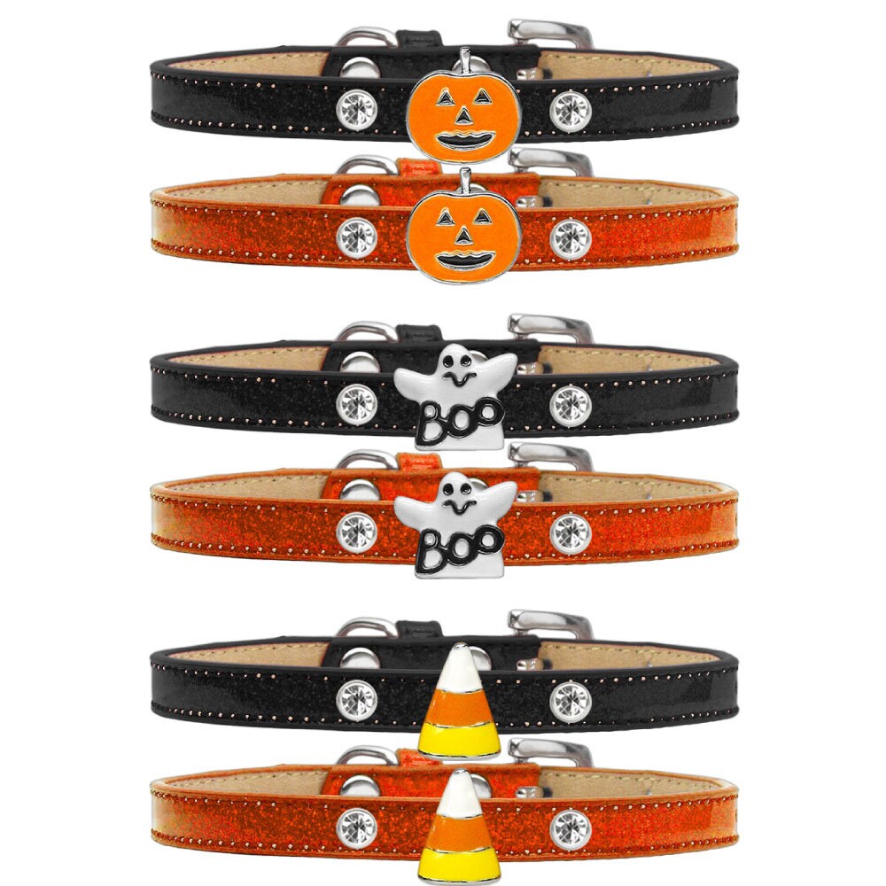 Halloween Dog, Puppy & Pet Widget Ice Cream Collar, "Halloween Charms" (Available in: Candy Corn, Pumpkin or Ghost)