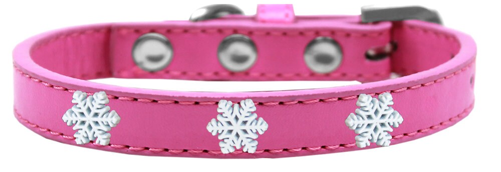 Dog, Puppy and Pet Widget Fashion Collar, "Snowflakes"