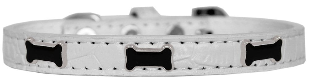 Dog, Puppy & Pet Designer Croc Widget Collar, "Black Bone"