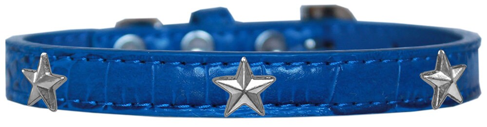 Dog, Puppy & Pet Designer Croc Widget Collar, "Silver Stars"