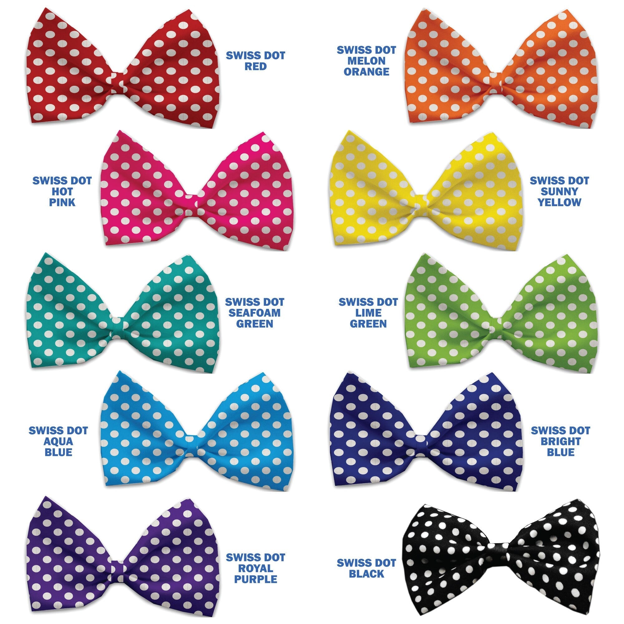 Pet, Dog and Cat Bow Ties, "Swiss Dots Group" *Available in 10 different pattern options!*