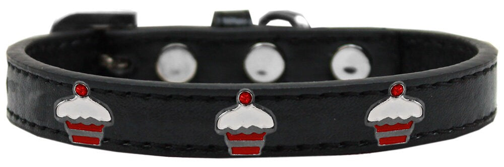 Dog, Puppy & Pet Widget Fashion Collar, "Red Cupcake"