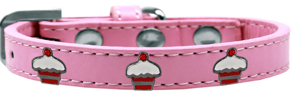 Dog, Puppy & Pet Widget Fashion Collar, "Red Cupcake"