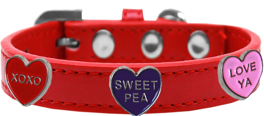 Dog, Puppy & Pet Widget Fashion Collar, "Conversation Hearts"