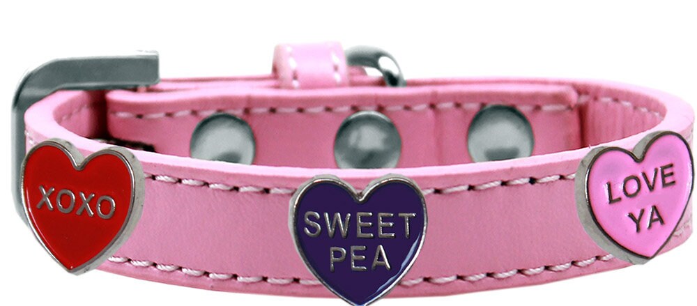 Dog, Puppy & Pet Widget Fashion Collar, "Conversation Hearts"