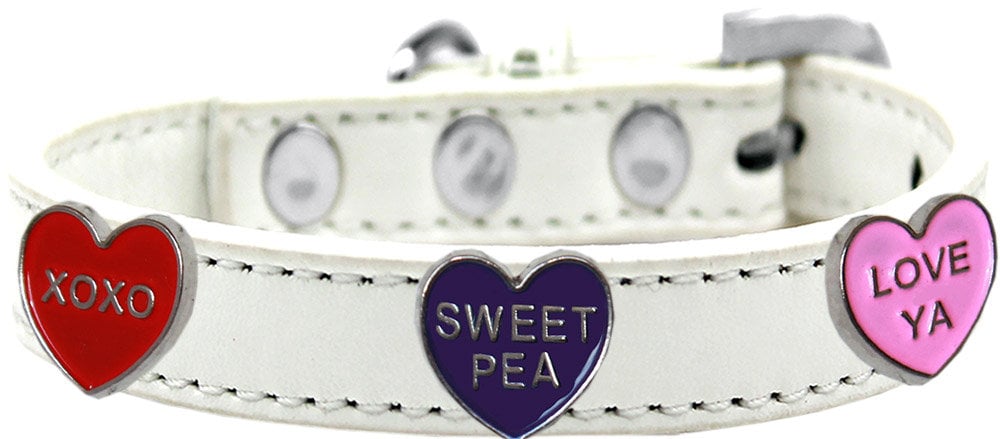 Dog, Puppy & Pet Widget Fashion Collar, "Conversation Hearts"