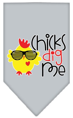 Pet and Dog Bandana Screen Printed, "Chicks Dig Me"