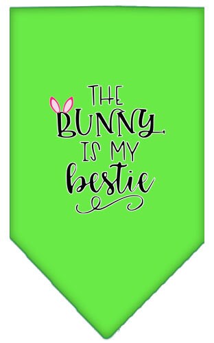 Pet and Dog Bandana Screen Printed, "The Bunny Is My Bestie"