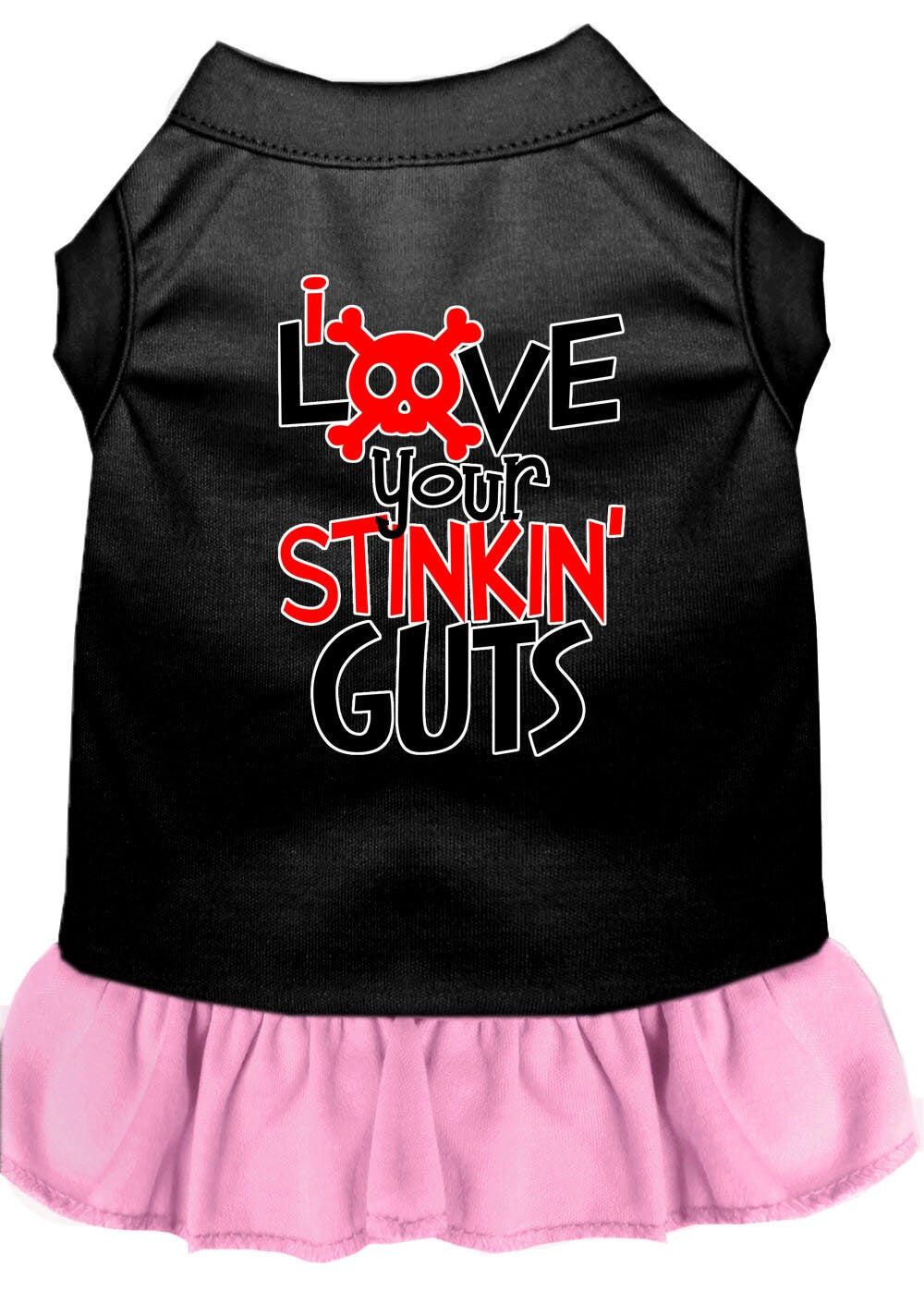 Dog Dress, Pet Dog & Cat Dress Screen Printed, "Love Your Stinkin Guts"