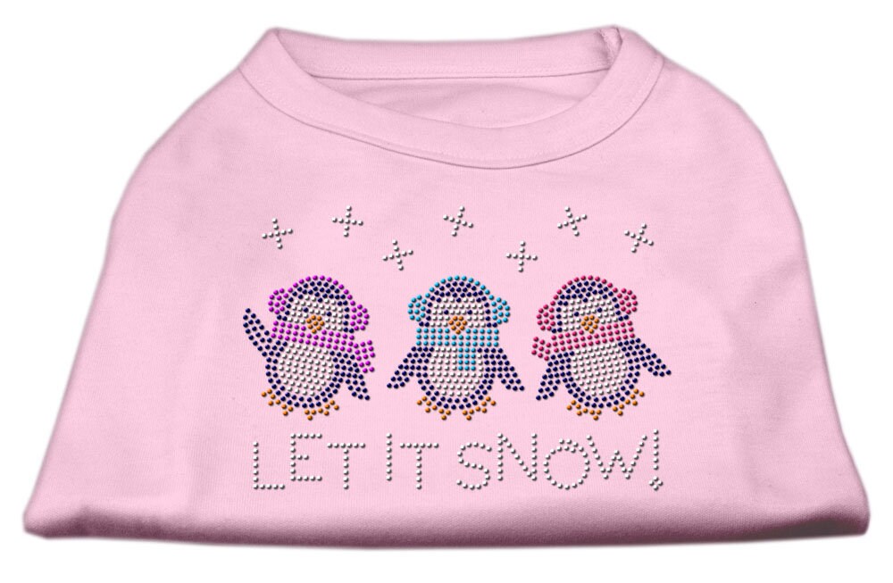 Christmas Pet Dog & Cat Shirt Rhinestone, "Let It Snow Penguins"