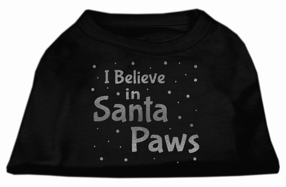 Christmas Screenprinted Dog Shirt, "I Believe In Santa Paws"