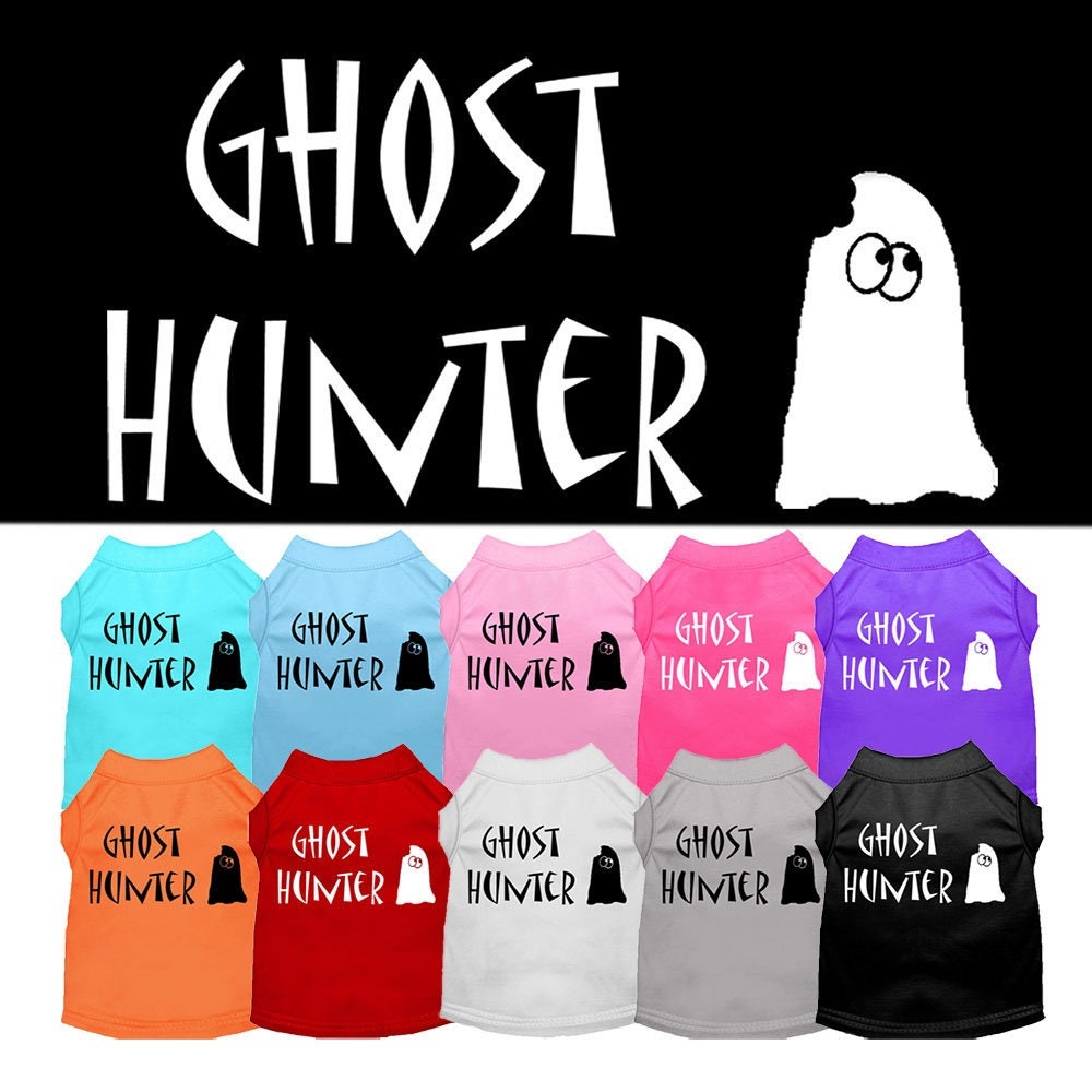 Halloween Pet Dog & Cat Shirt Screen Printed, "Ghost Hunter"