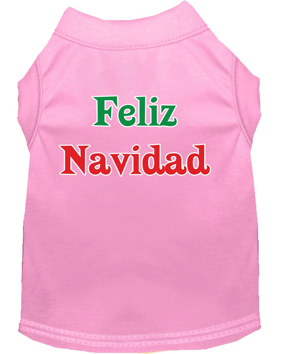 Christmas Screenprinted Dog Shirt, "Feliz Navidad"