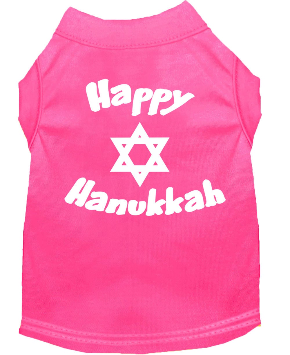 Hanukkah Pet Dog & Cat Shirt Screen Printed, "Happy Hanukkah"