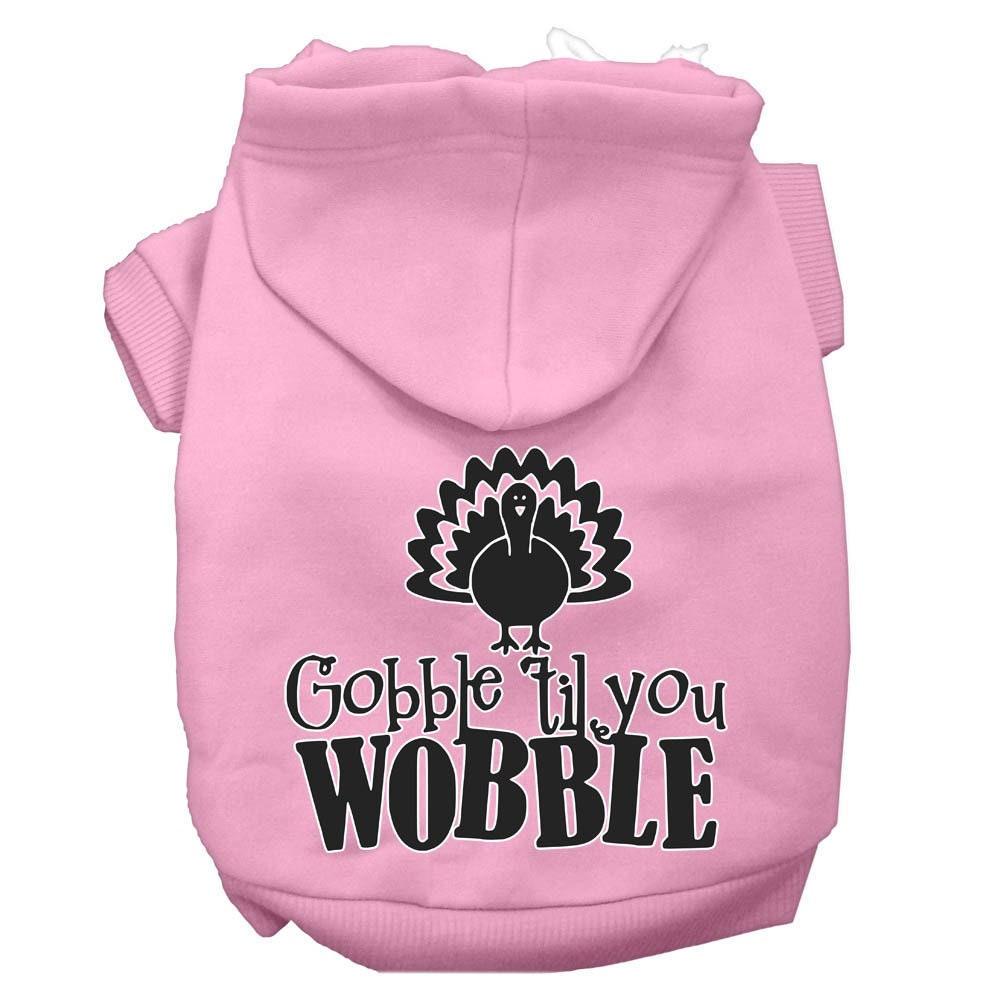 Thanksgiving Pet, Dog and Cat Hoodie Screen Printed, "Gobble 'Til You Wobble"