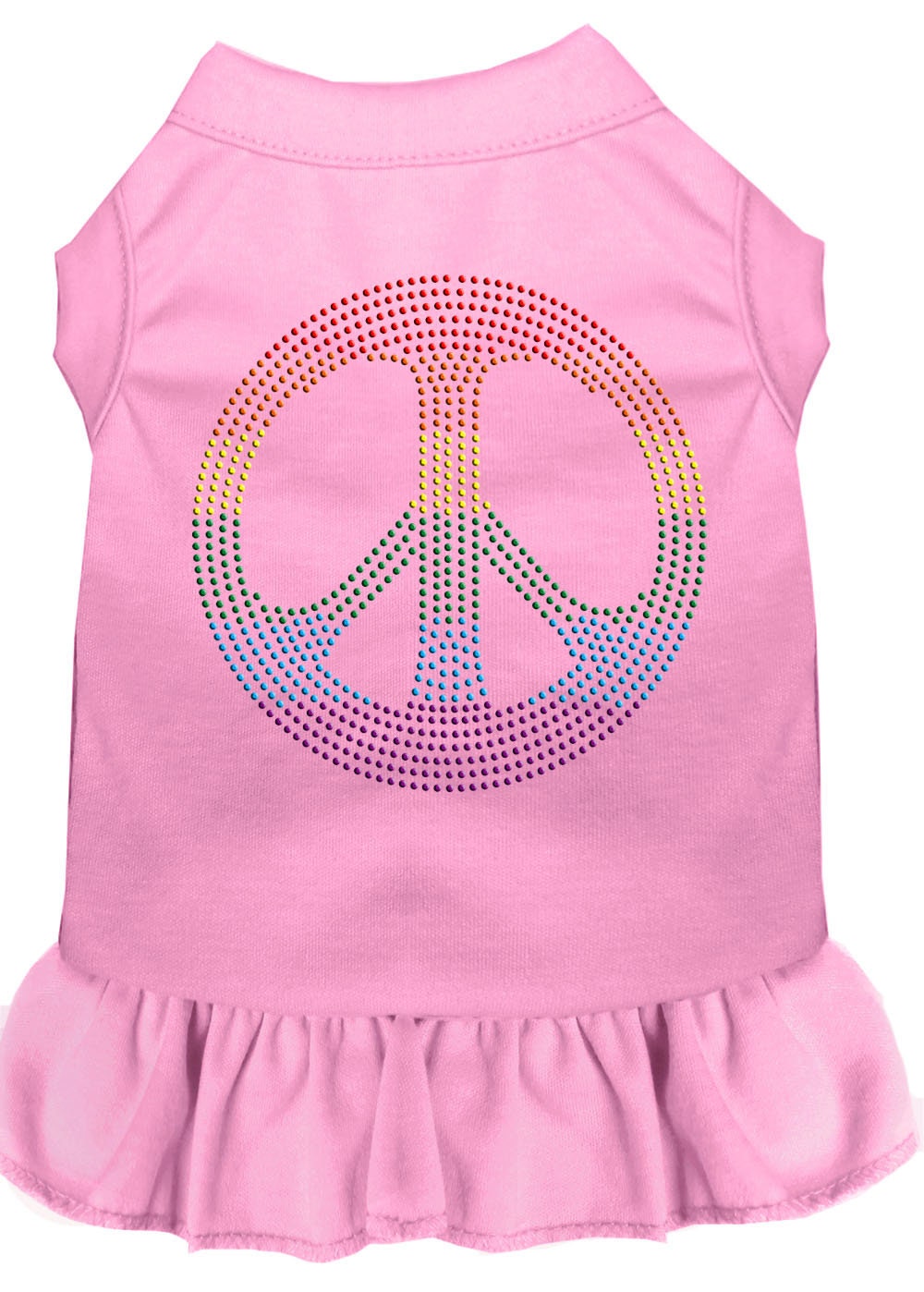 Pet Dog & Cat Dress Rhinestone, "Rainbow Peace"