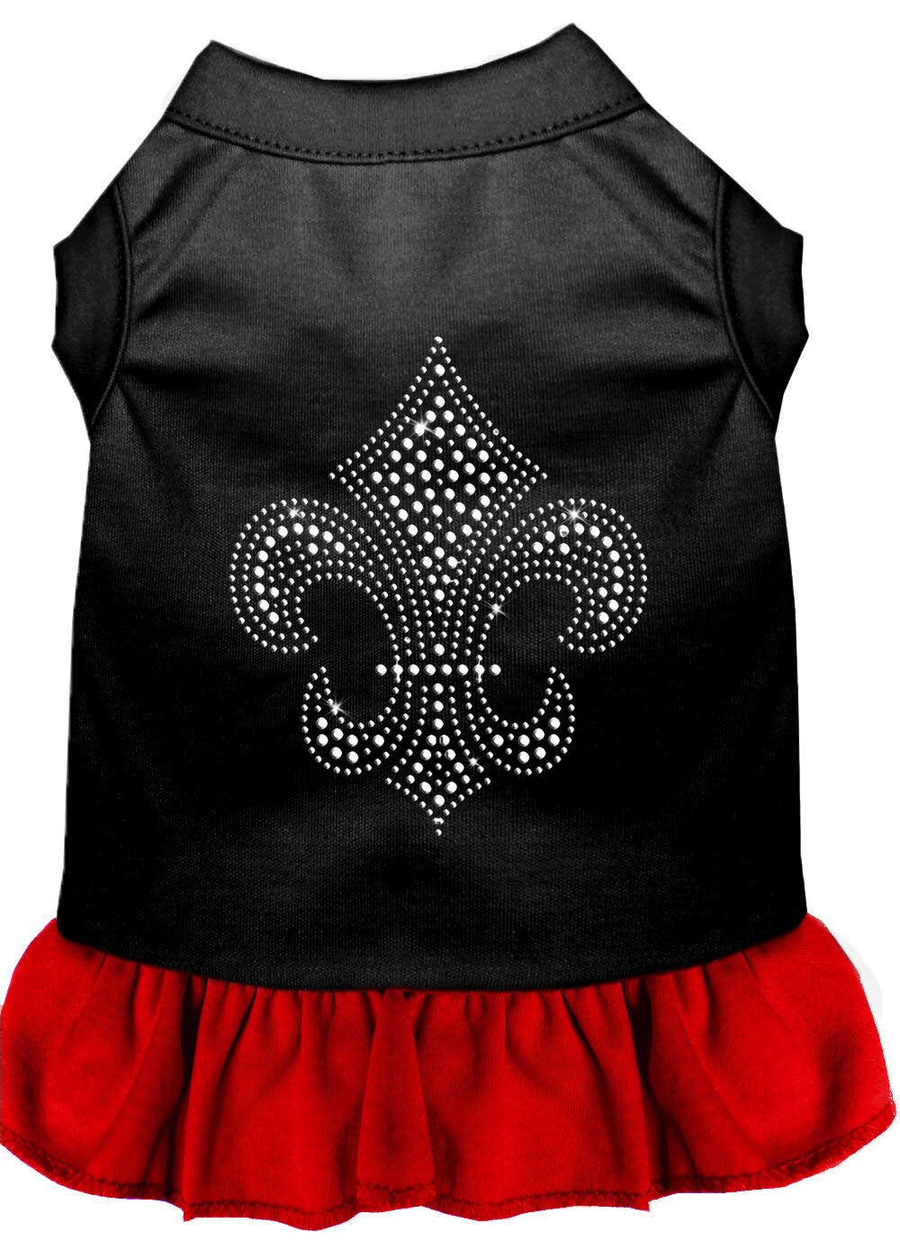 Pet Dog & Cat Dress Rhinestone, "Silver Fleur De Lis"