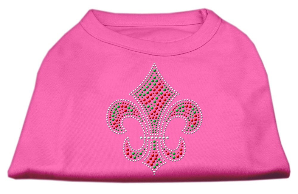 Christmas Pet Dog & Cat Shirt Rhinestone, "Holiday Fleur De Lis"