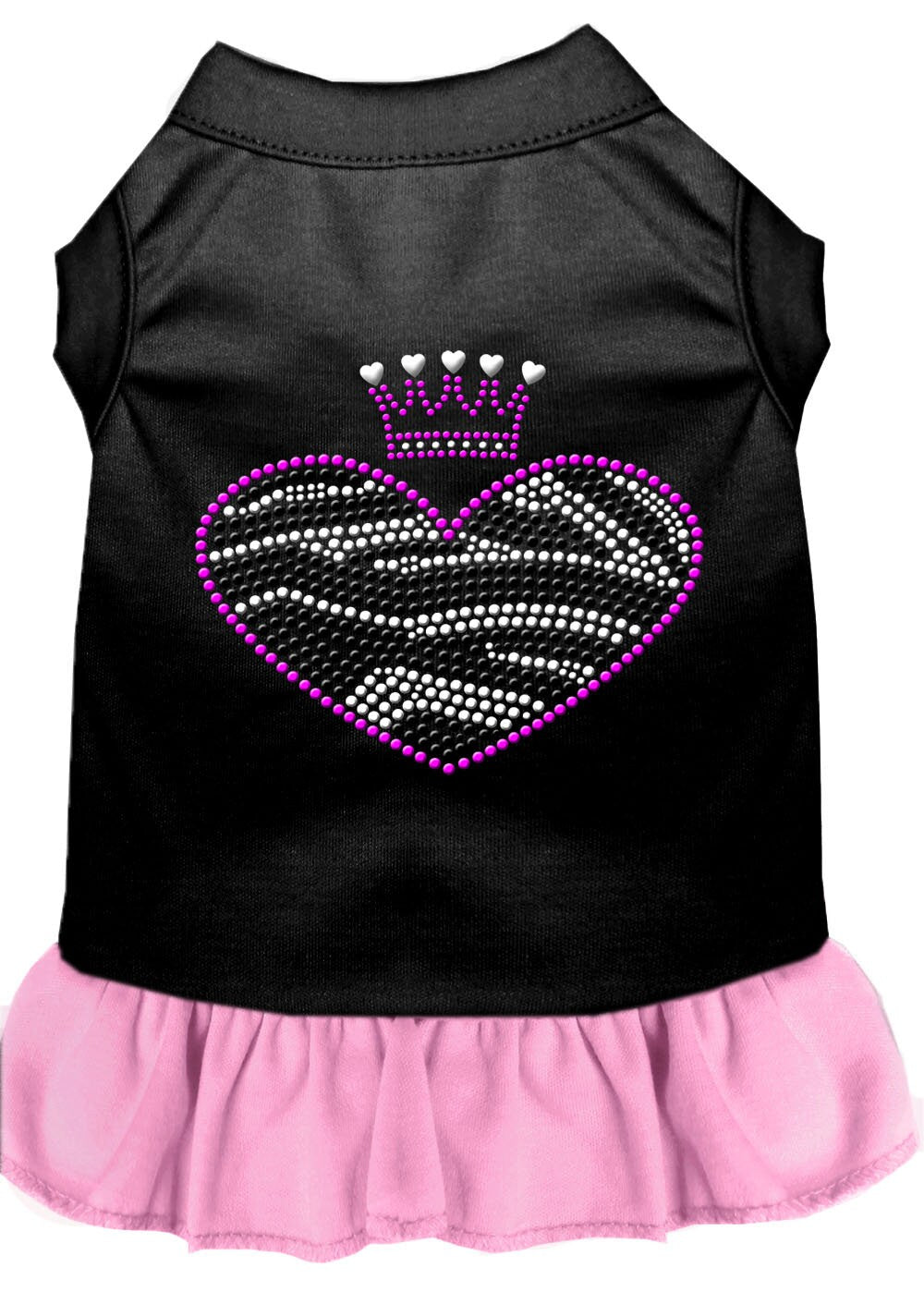 Pet Dog & Cat Dress Rhinestone, "Zebra Heart"