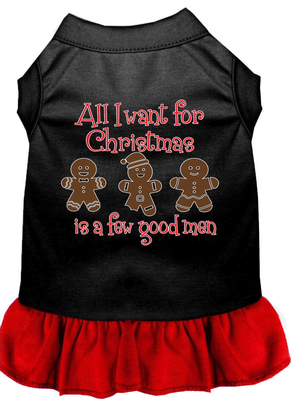 Christmas Pet Dog & Cat Dress Screen Printed, "All I Want For Christmas Is A Few Good Men"