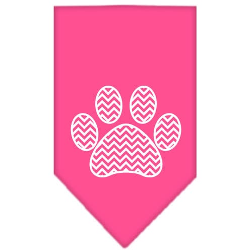 Pet and Dog Bandana Screen Printed, "Chevron Paw"